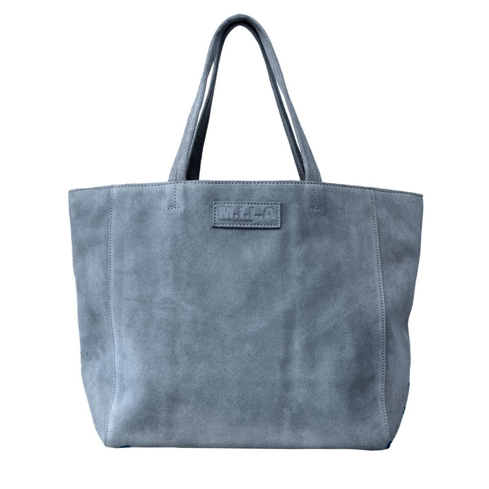 M.I.L.A Made In Los Angeles Luxury Tote Bag Suede Blue